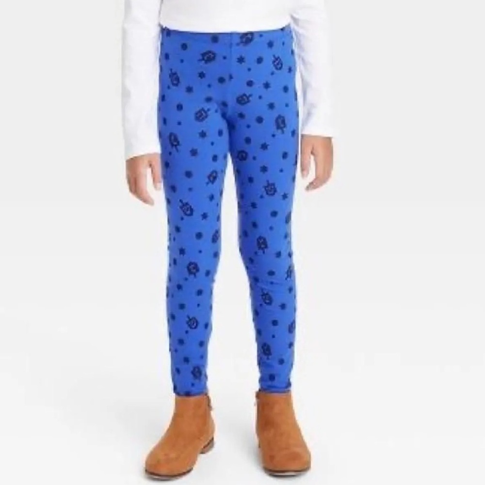 Cat & Jack Hanukkah Dreidel Print Leggings